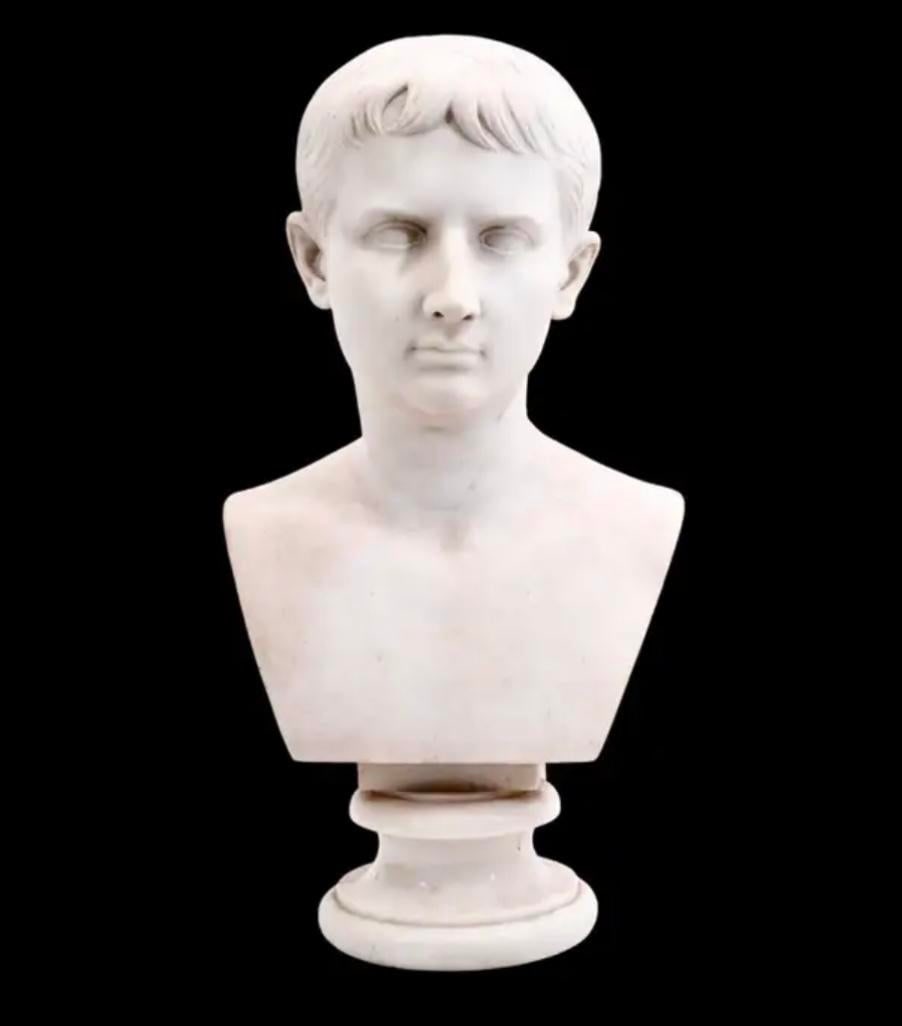 Italian Grand Tour Marble Bust of Augustus Caesar - 8