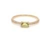 Natural 0.35 cts Peridot & 0.14 cts diamond ring in 14k gold - 2