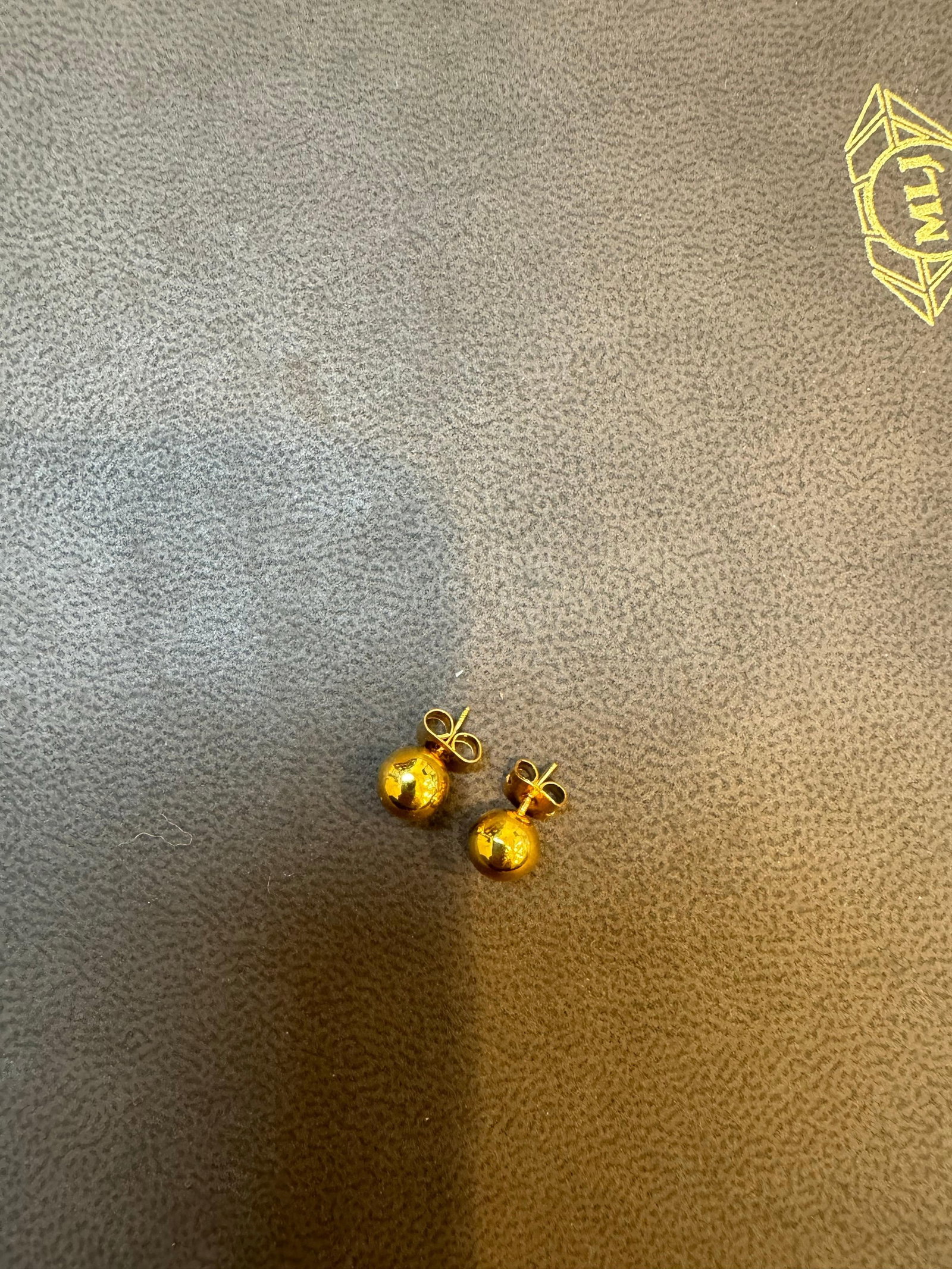 Round Ball Plain Gold Stud Post Earrings 14 Karat Yellow Gold - 2