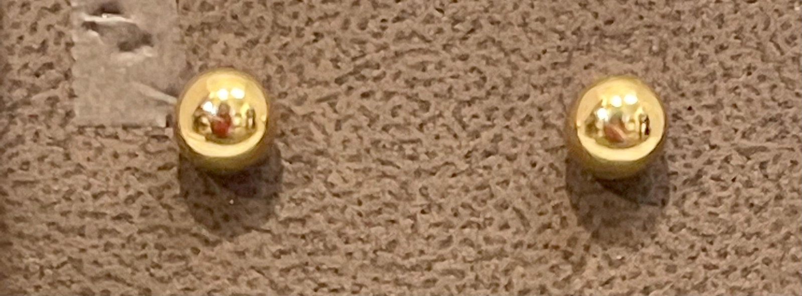 Round Ball Plain Gold Stud Post Earrings 14 Karat Yellow Gold - 3