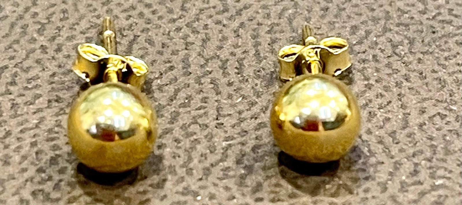 Round Ball Plain Gold Stud Post Earrings 14 Karat Yellow Gold - 5