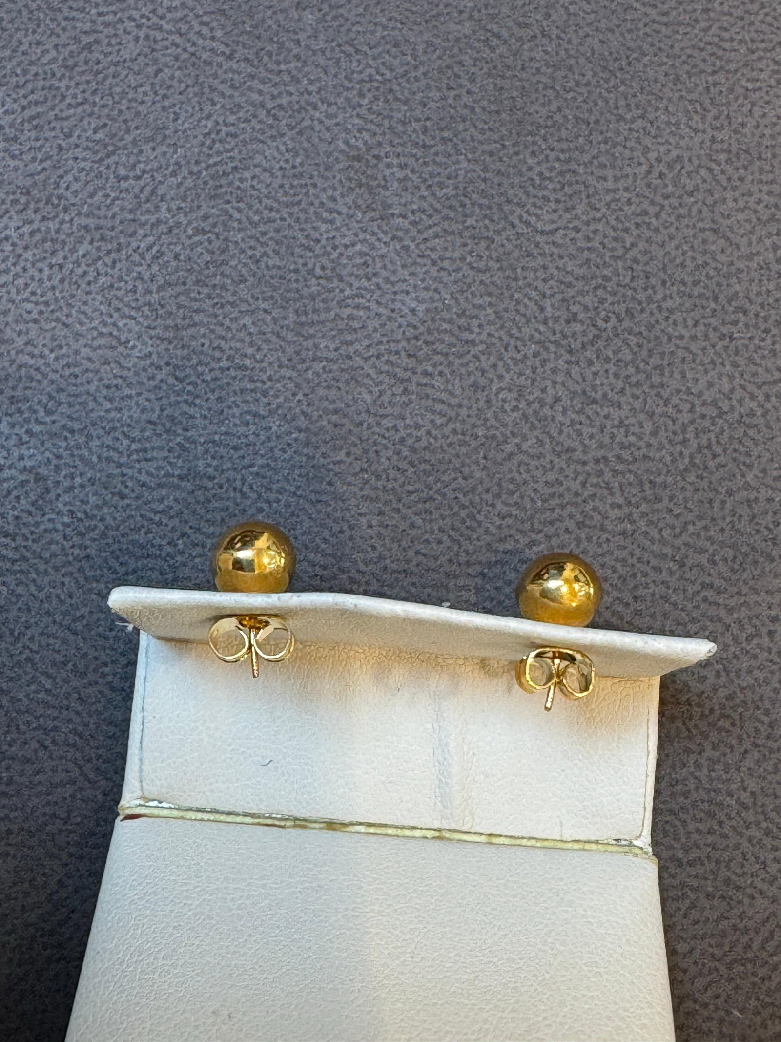 Round Ball Plain Gold Stud Post Earrings 14 Karat Yellow Gold - 7