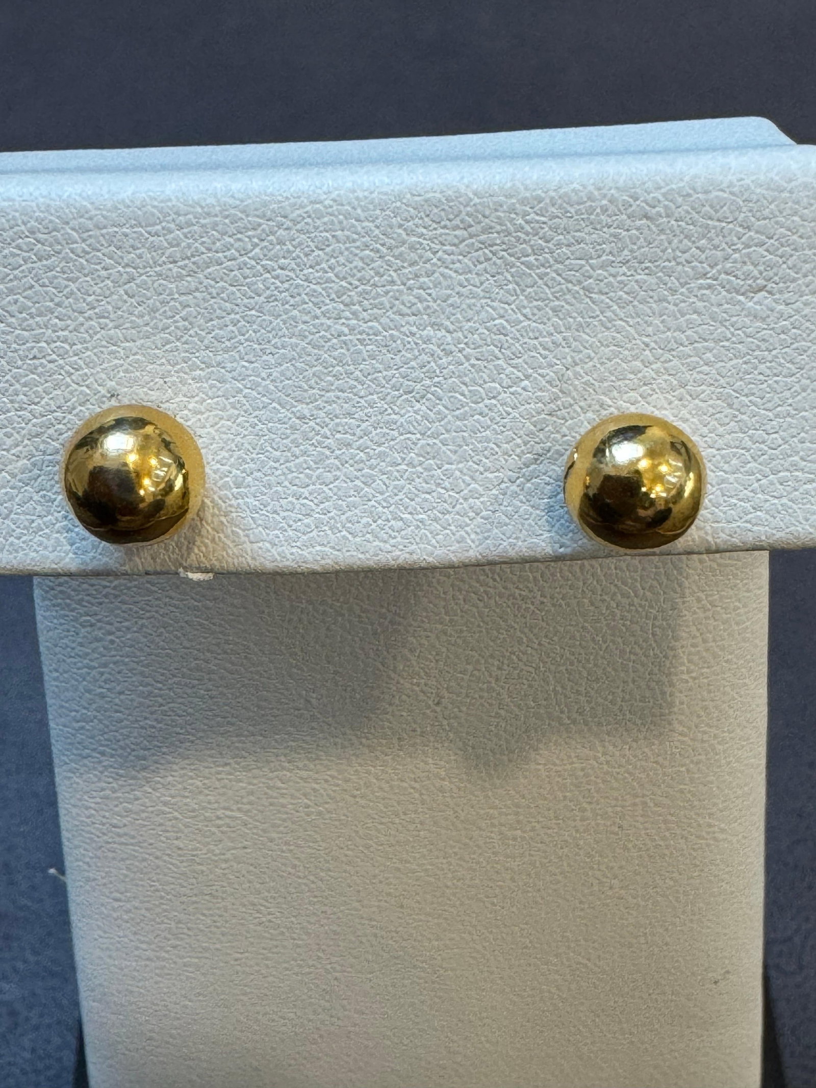 Round Ball Plain Gold Stud Post Earrings 14 Karat Yellow Gold - 8