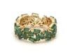 Natural 3.66 cts emerald zig zag band ring in 18k gold - 16