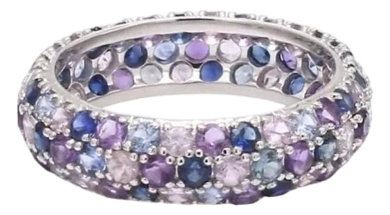 Natural 2.50 cts blue and pink sapphire ring in 14k gold (1 of 18)