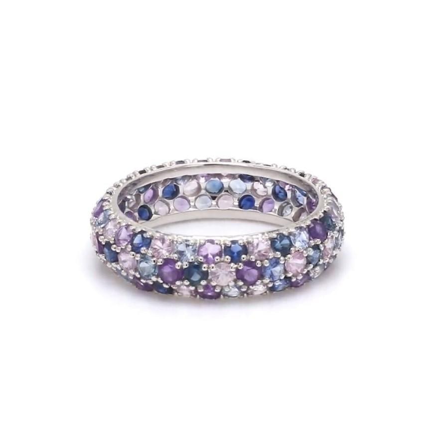 Natural 2.50 cts blue and pink sapphire ring in 14k gold - 3