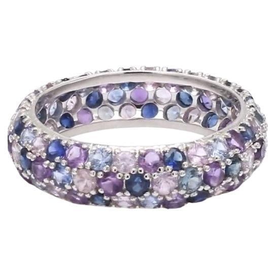 Natural 2.50 cts blue and pink sapphire ring in 14k gold - 5