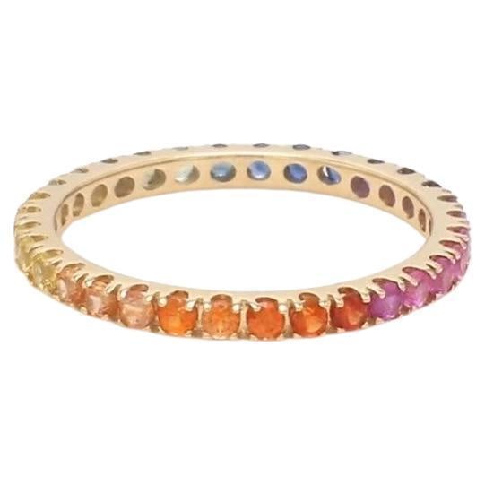 Natural 1.94 cts rainbow sapphire ring in 14k gold - 5
