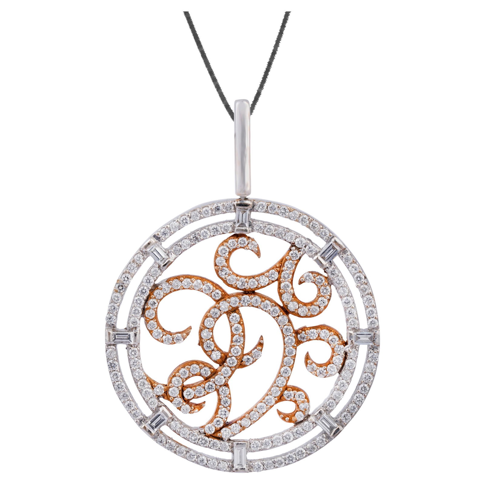 Diamond pendant Set with earrings in 18k gold - 2