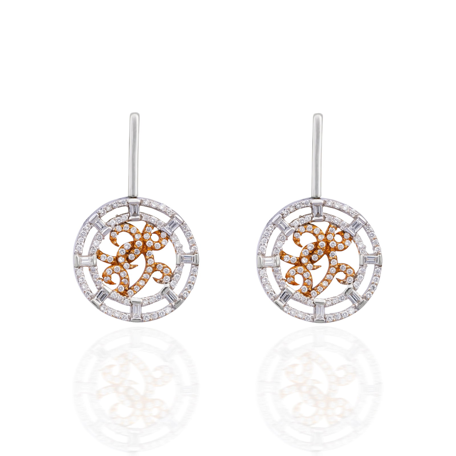 Diamond pendant Set with earrings in 18k gold - 3