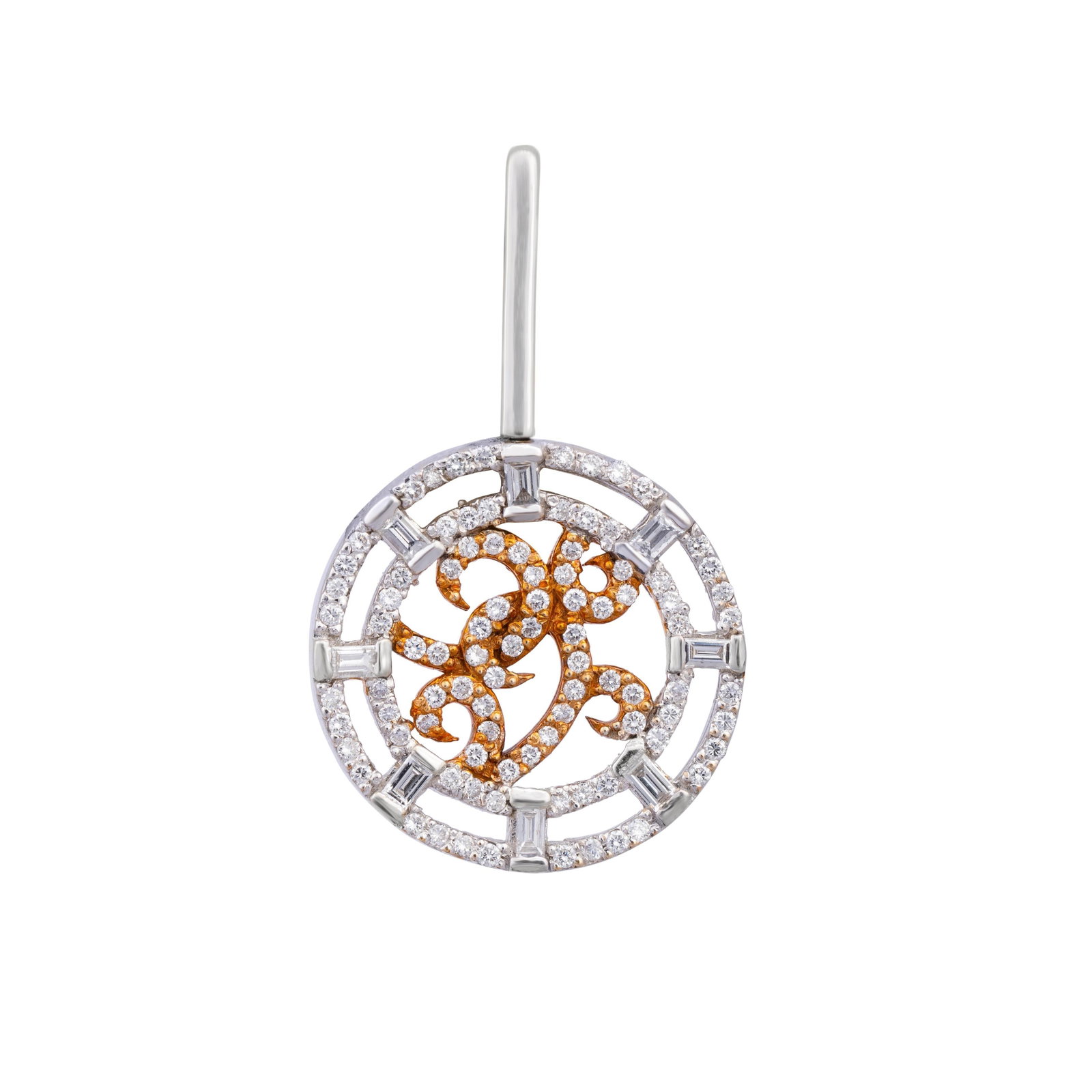 Diamond pendant Set with earrings in 18k gold - 4