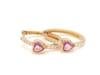 0.49 cts Natural pink sapphire & 0.18 cts diamond earrings in 14k gold - 6