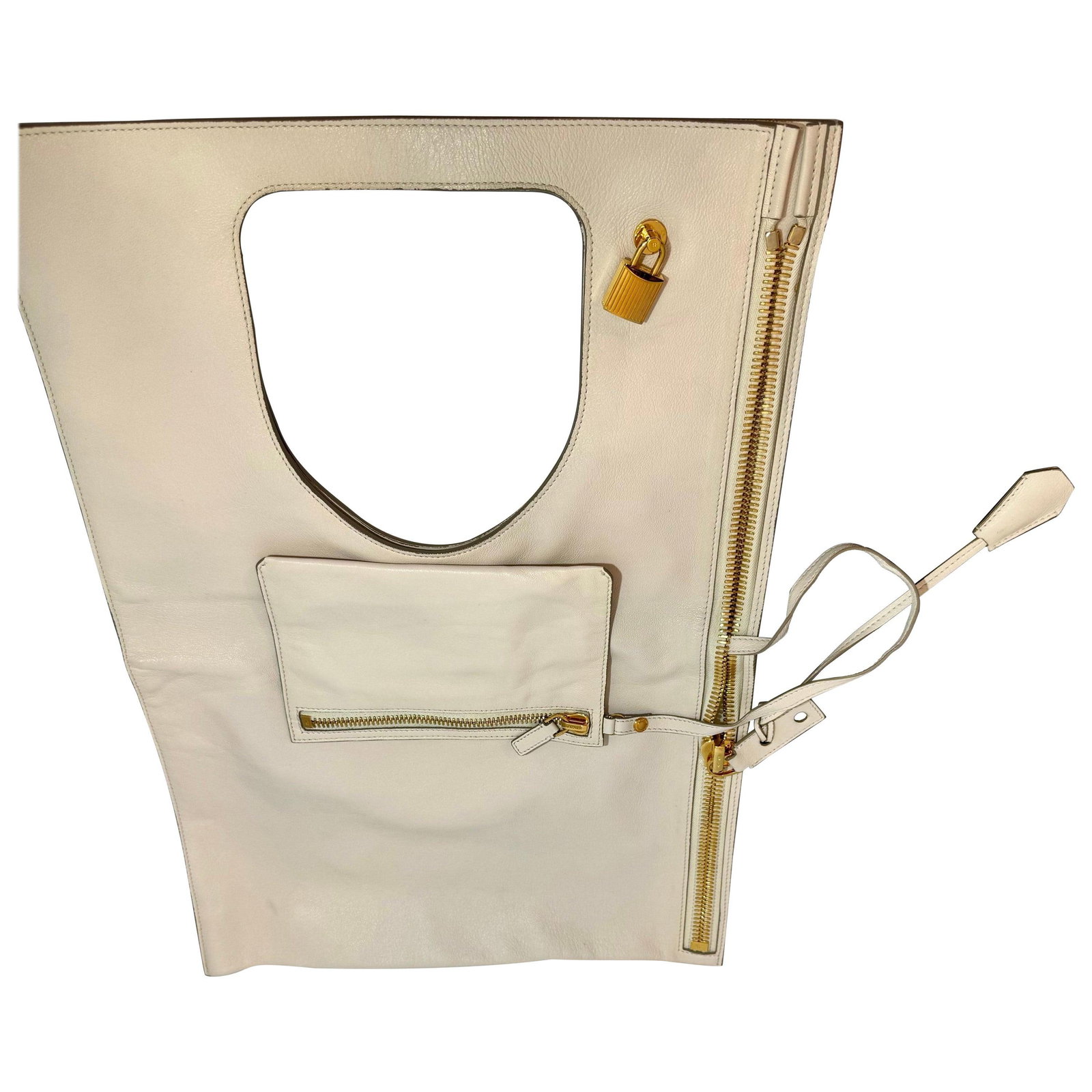 Authentic TOM FORD Alix flat tote Shoulder bag , ALIX Leather Handbag White, New - 15