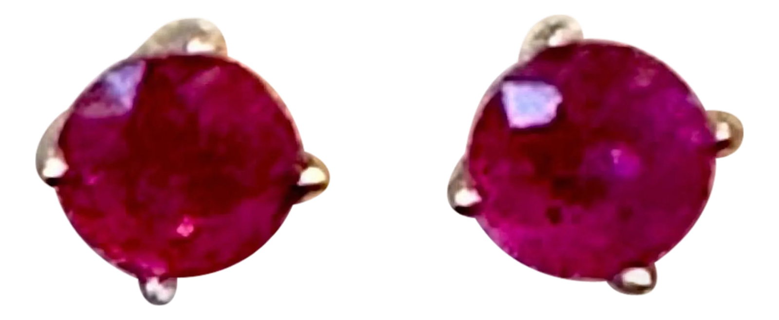 1 Carat Solitaire Natural Ruby Earrings 4 Prongs Screw Back 14 Karat White Gold: Special Price , Special offer selling them at my cost !! have 8 pairs all average 1 ct of ruby A sweet, shimmery style for any day of the week. These stud earrings 50 pointer each Solitaire round
