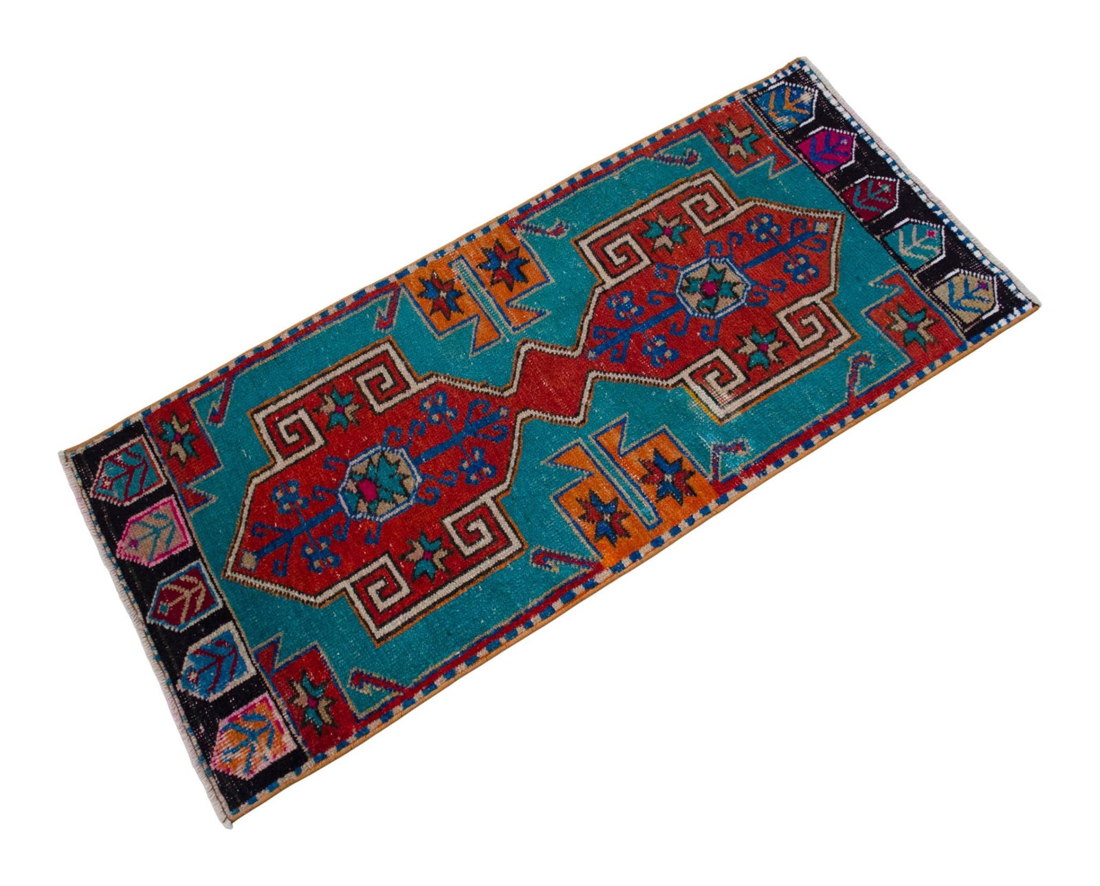 1970s Vintage Oushak Rug Hand Knotted Small Rug Mat - 1"²8"³ × 3"²11"³ - 6