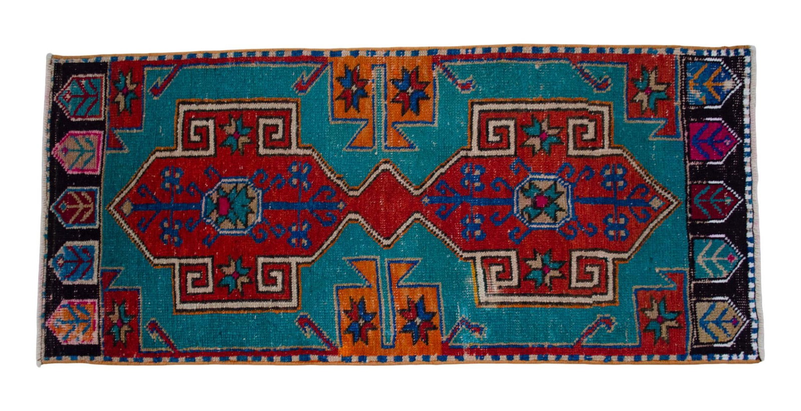 1970s Vintage Oushak Rug Hand Knotted Small Rug Mat - 1"²8"³ × 3"²11"³ - 7