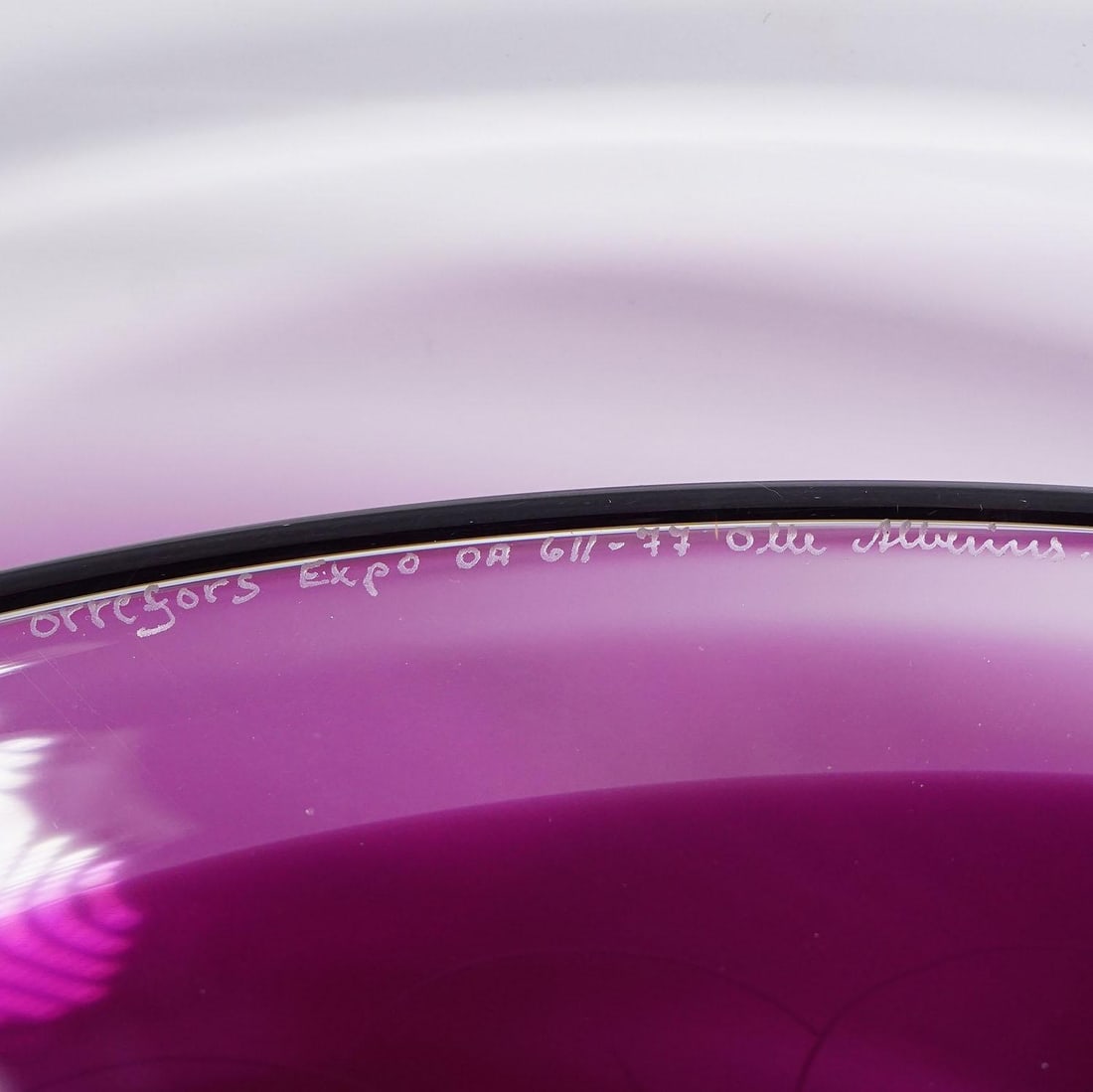 Expo Art Glass Plate by Olle Alberius for Orrefors, Sweden 1977 - 3