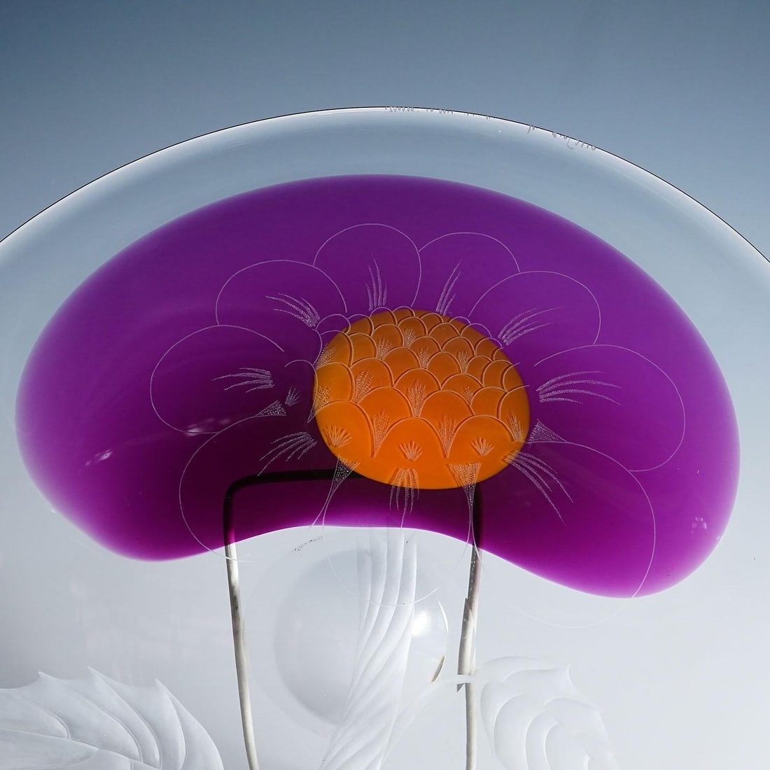 Expo Art Glass Plate by Olle Alberius for Orrefors, Sweden 1977 - 4