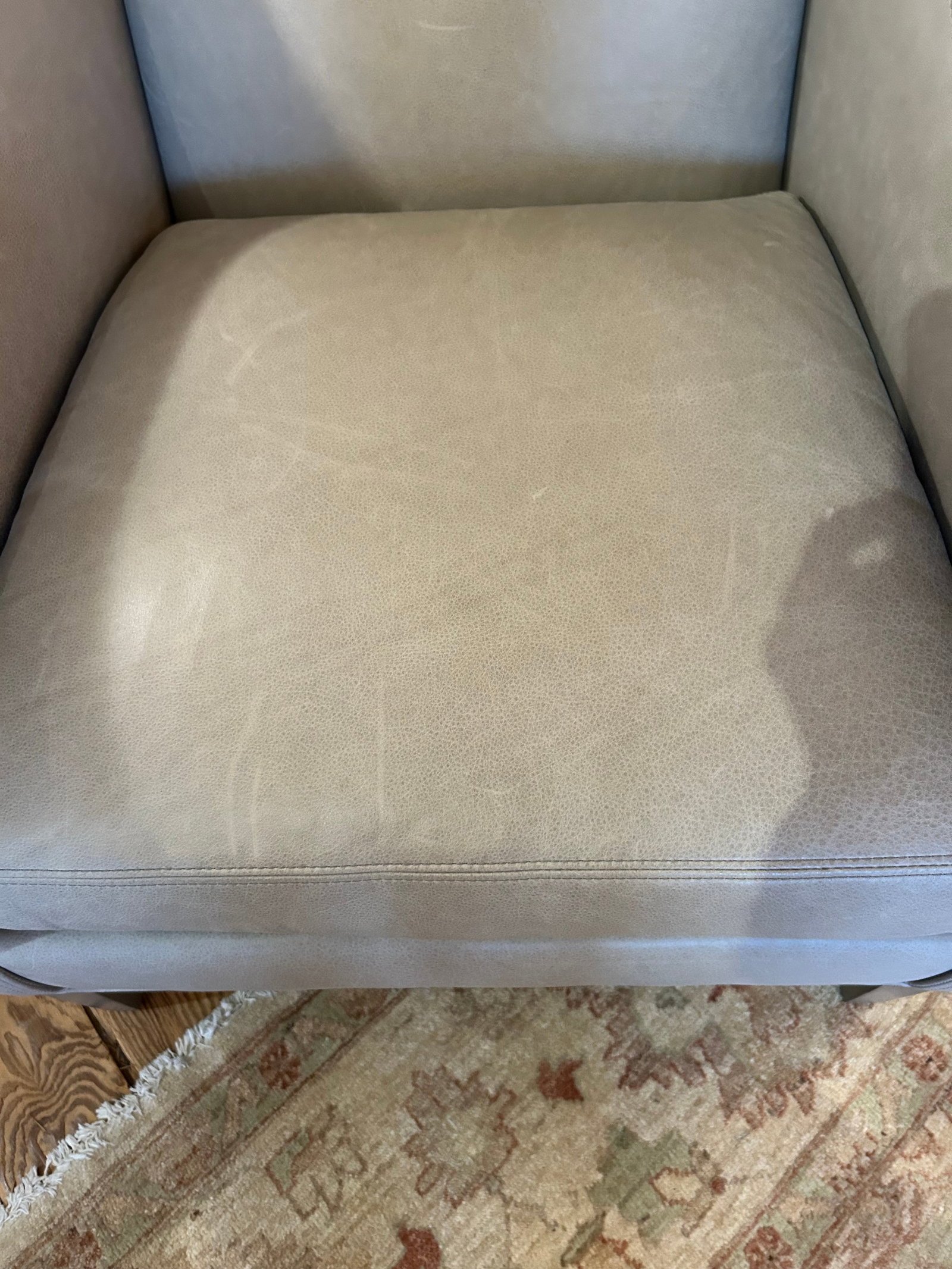 Lee Industries Gray Leather Custom Club Chair - 8