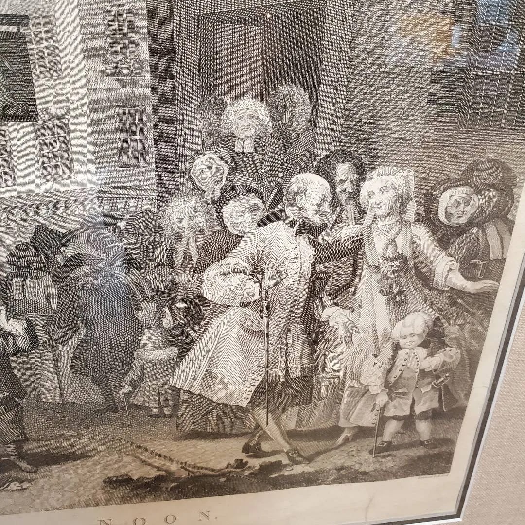 18th Century William Hogarth Four Times of Day Engravings - Set of 3 Framed Prints - 3