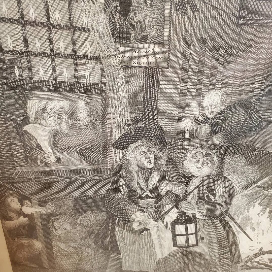 18th Century William Hogarth Four Times of Day Engravings - Set of 3 Framed Prints - 6