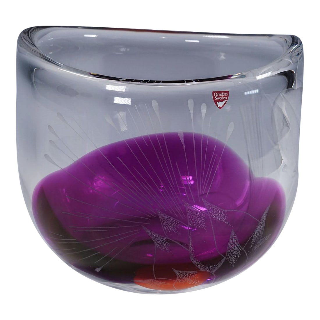 Tree of Live Art Glass Vase by Olle Alberius for Orrefors, Sweden 1977: Tree of Live Art Glass Vase by Olle Alberius for Orrefors, Sweden 1977 This heavy art glass bowl is part of the 'Tree of Live' series designed by Swedish artist Olle Alberius (1926–1993) for the