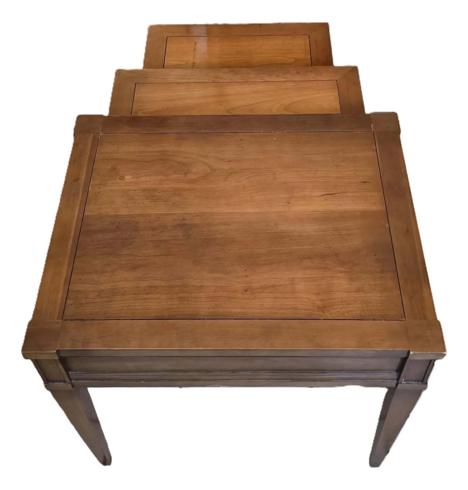 Mid 20th Century "Milan Cherry" Three-Piece Nesting Tables, Quality American (1 of 9)