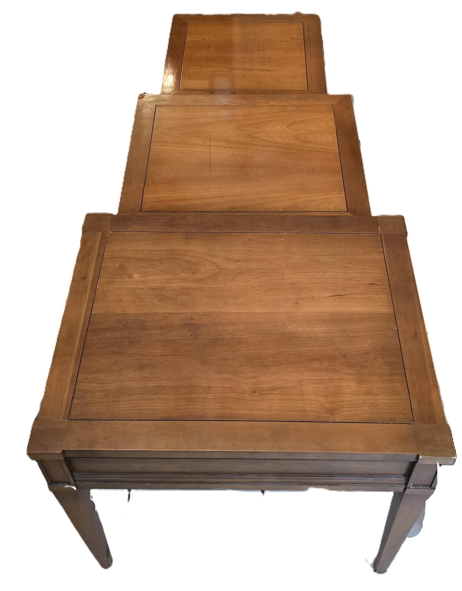 Mid 20th Century "Milan Cherry" Three-Piece Nesting Tables, Quality American - 9