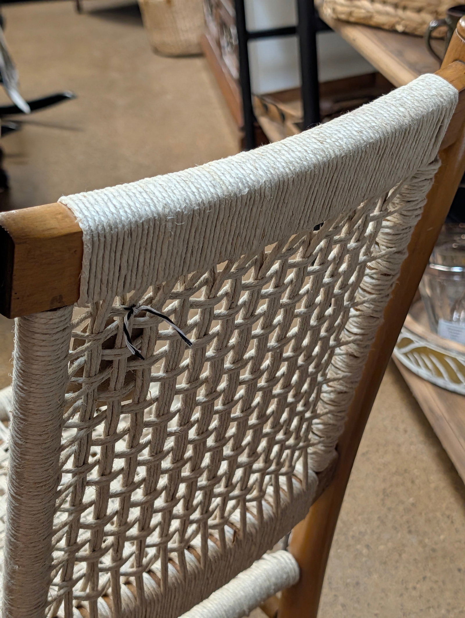 Restored Vintage Child's Rocking Chair With Hand-Woven Macramé Seat - 10