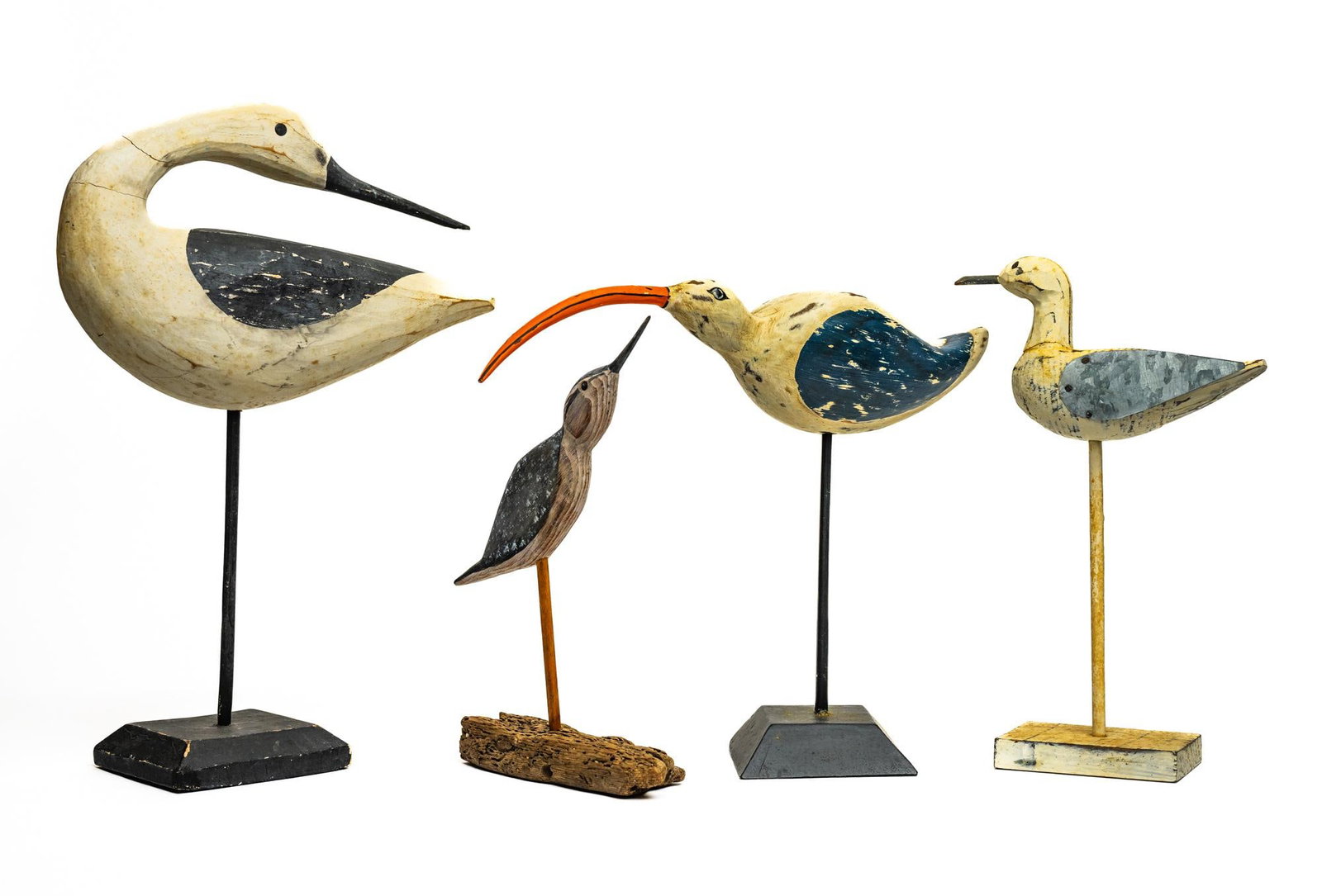 Folk Art Duck With Tin Wings on Stand, Early 20th Century - 6