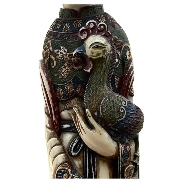 Large Carved and Polychrome Chinese Figurines, a Pair - 8