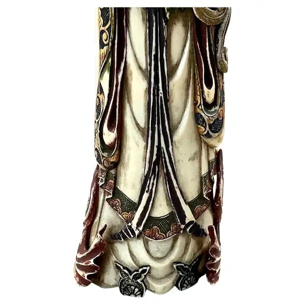 Large Carved and Polychrome Chinese Figurines, a Pair - 9
