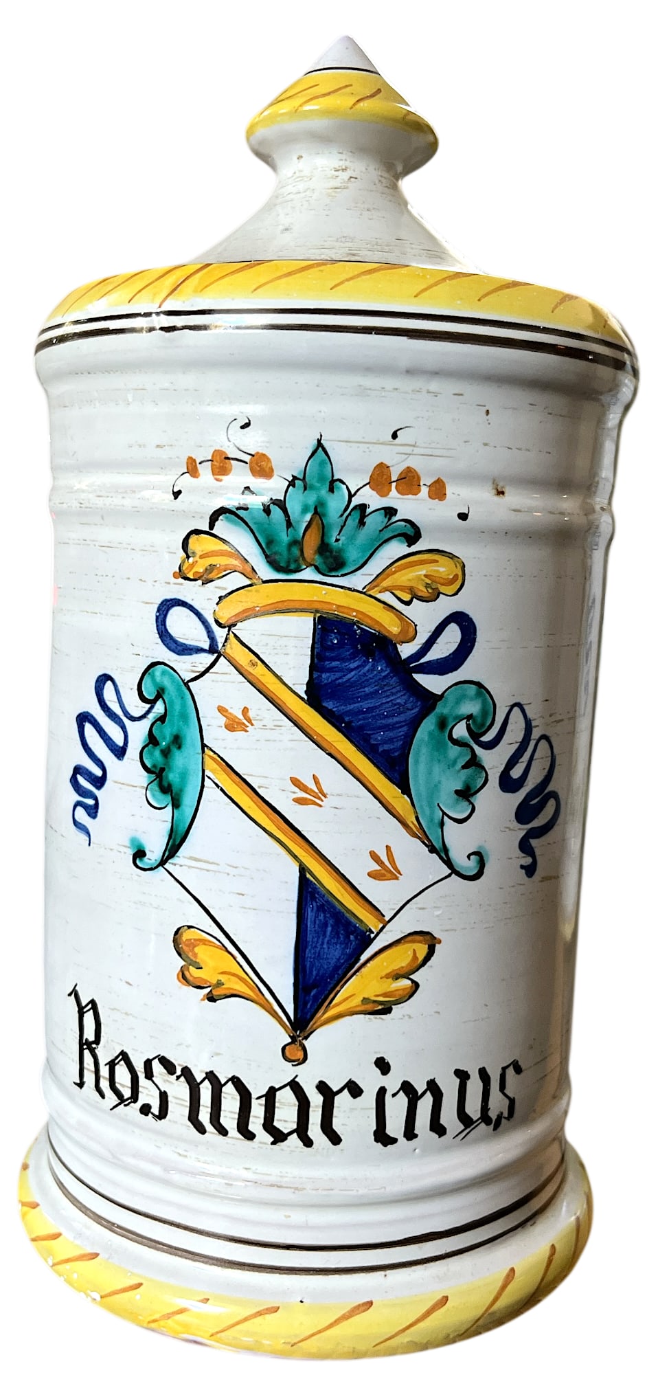 1960s Set of 3 Italian Majolica Apothecary Jars – Aqua Anisi, Rosmarinus & Aqua Salvia - 5