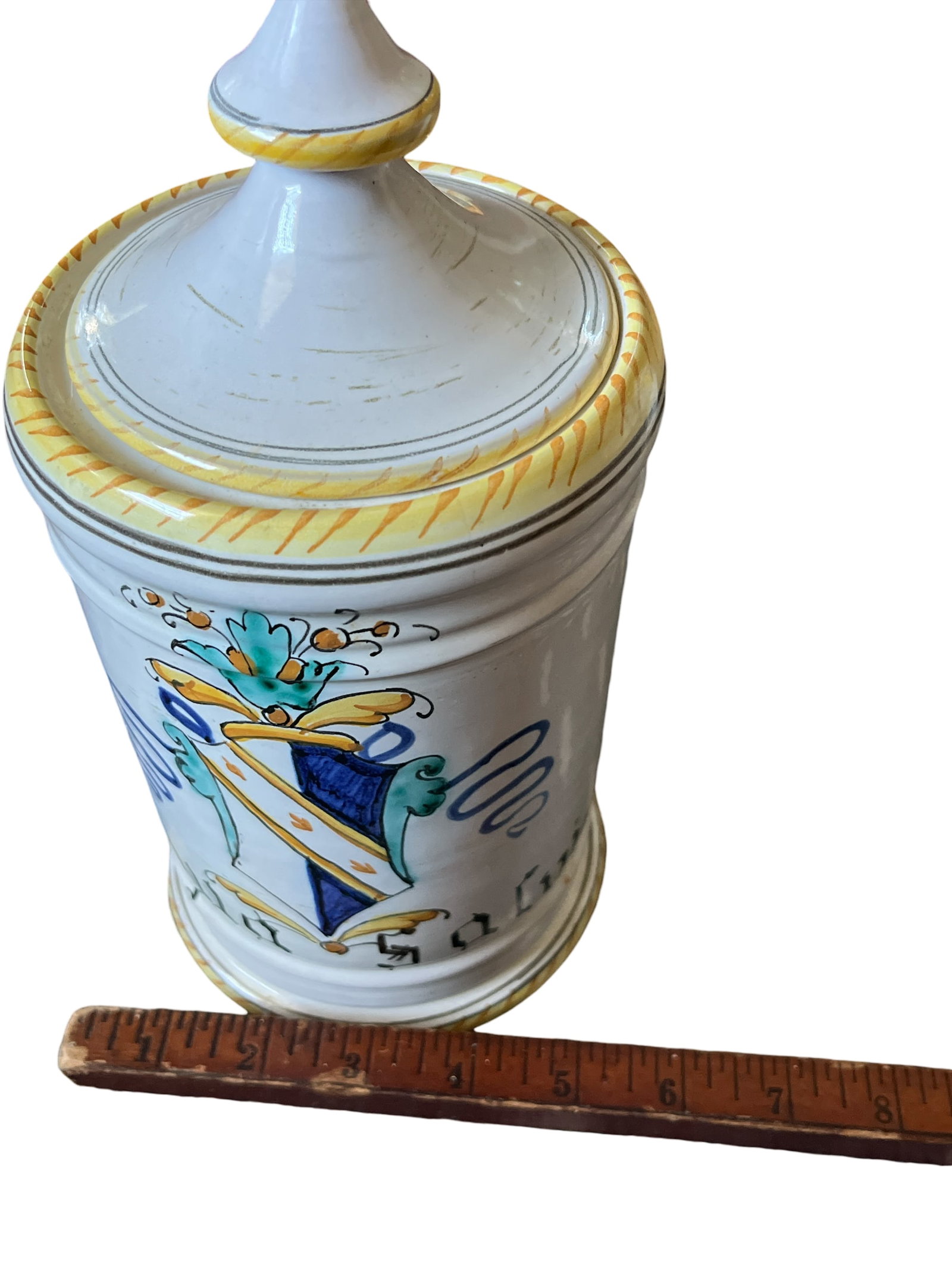 1960s Set of 3 Italian Majolica Apothecary Jars – Aqua Anisi, Rosmarinus & Aqua Salvia - 9