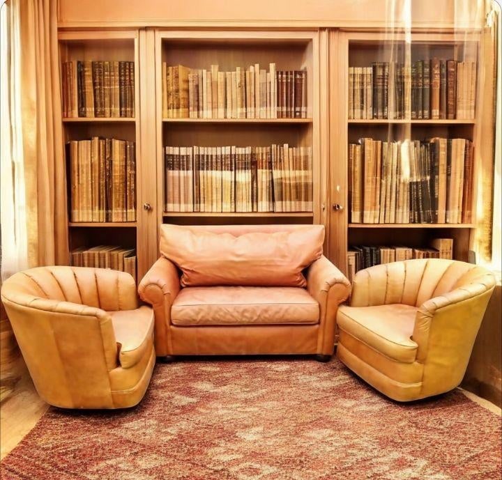 Stunning Expressions Furniture Leather Collection (Loveseat & a Pair of Swivel Chairs) - 2