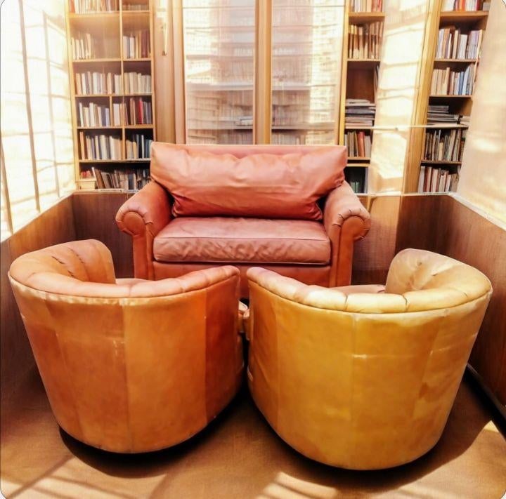 Stunning Expressions Furniture Leather Collection (Loveseat & a Pair of Swivel Chairs) - 3