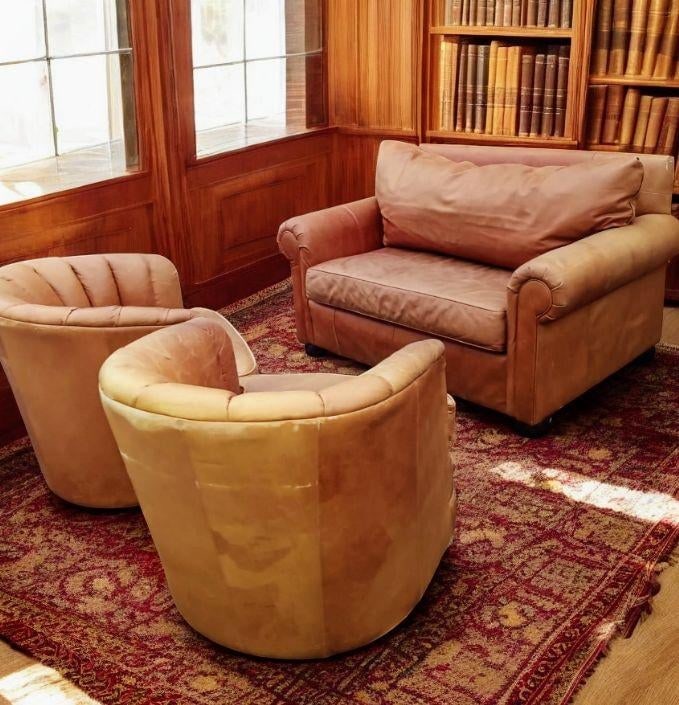 Stunning Expressions Furniture Leather Collection (Loveseat & a Pair of Swivel Chairs) - 5