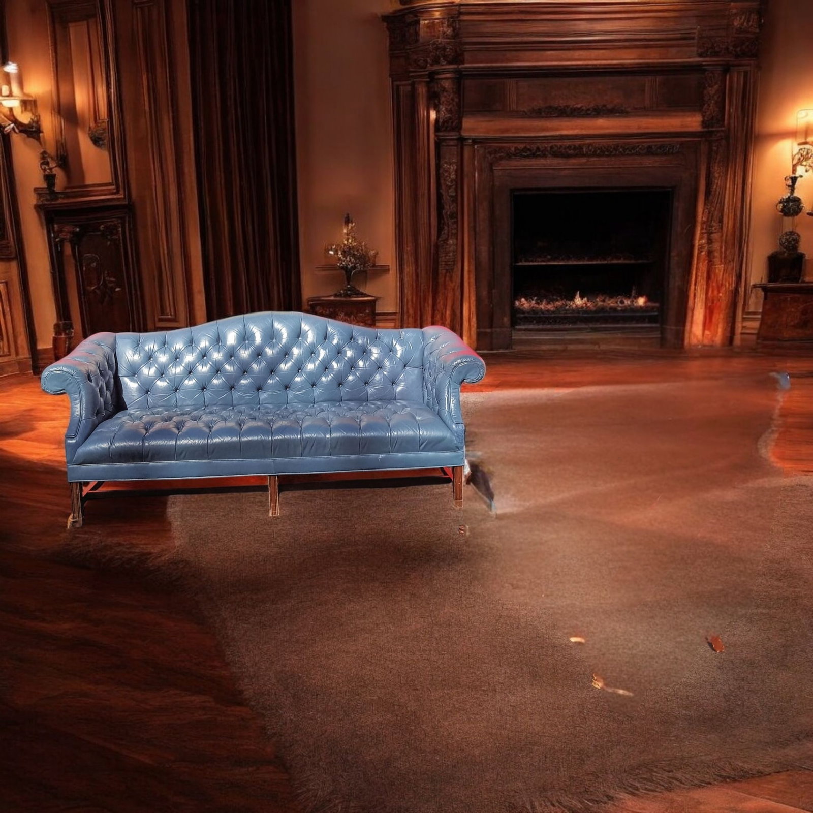 Vintage Carmel Back Chesterfield Leather Sofa by Classic Leather - 2