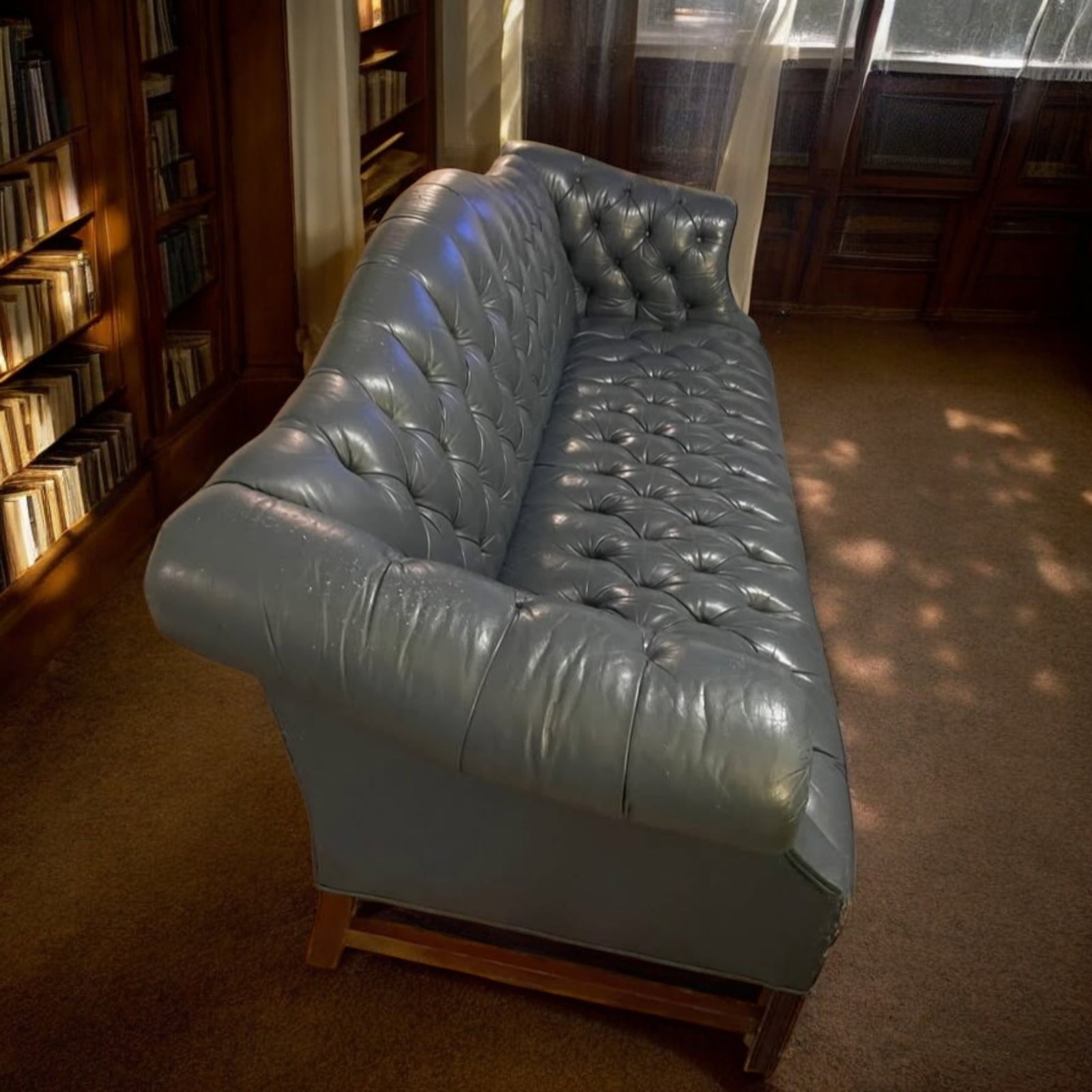 Vintage Carmel Back Chesterfield Leather Sofa by Classic Leather - 4