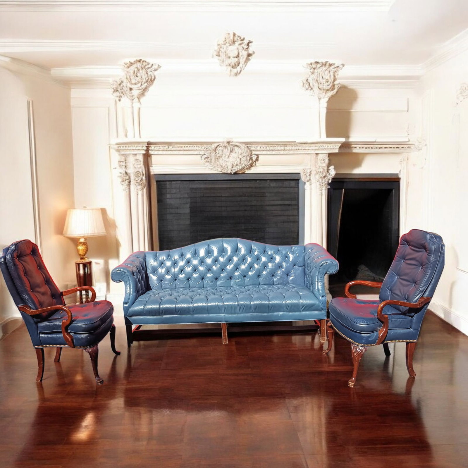 Vintage Carmel Back Chesterfield Leather Sofa by Classic Leather - 5