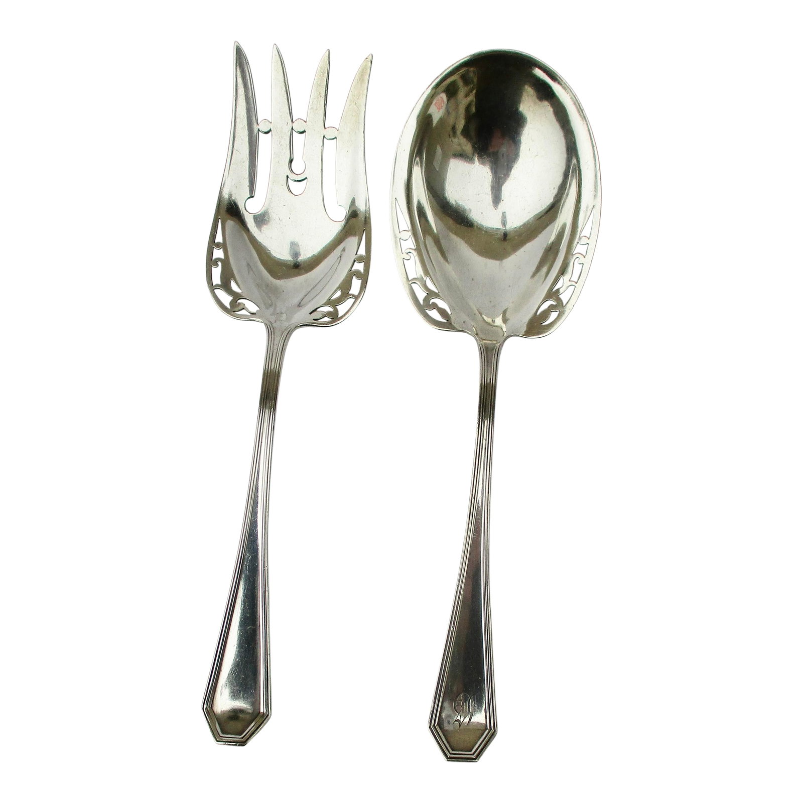 Sterling Silver Salad Set by Reed & Barton Circa 1910 - Set of 2 (1 of 8)