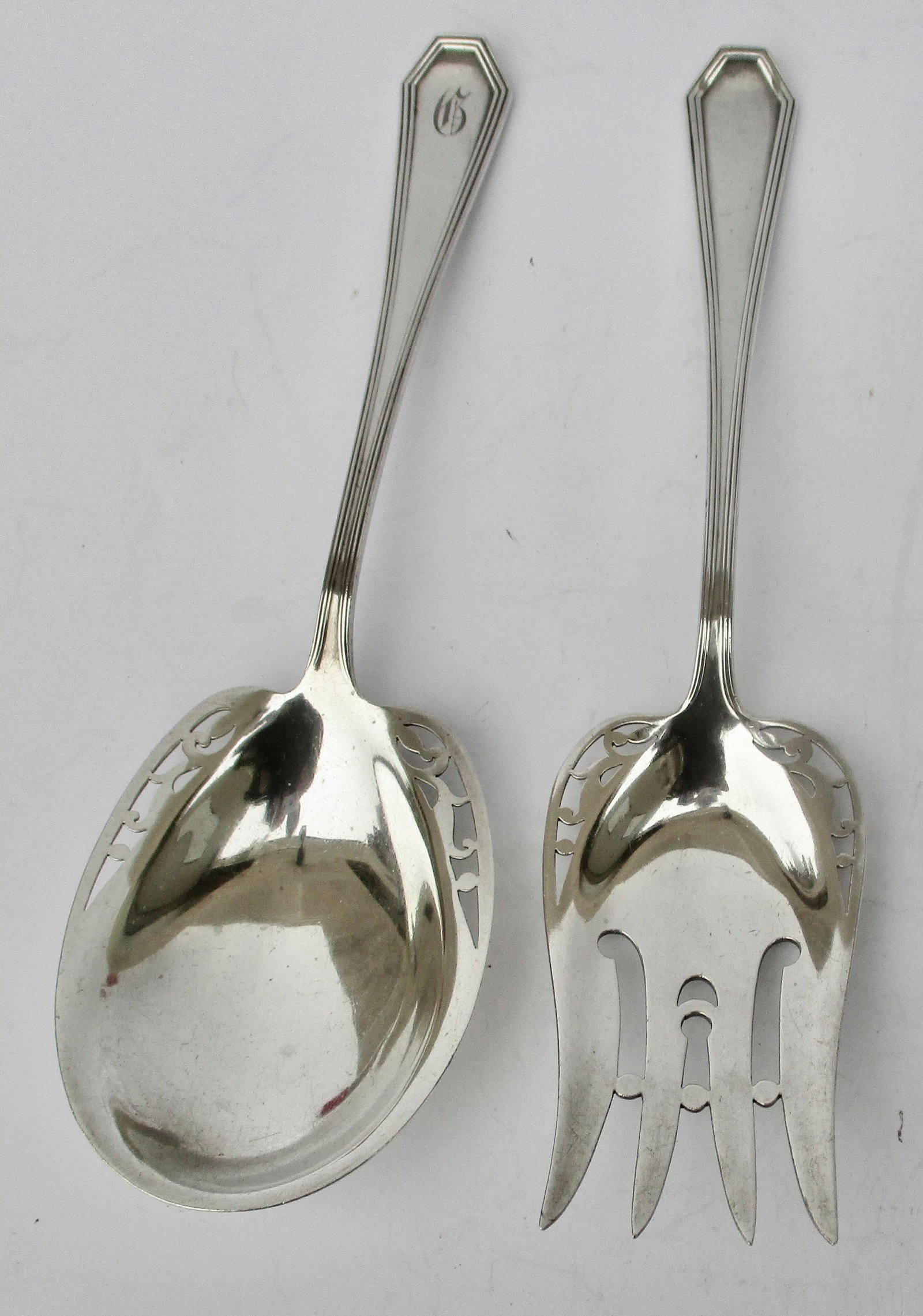 Sterling Silver Salad Set by Reed & Barton Circa 1910 - Set of 2 - 6