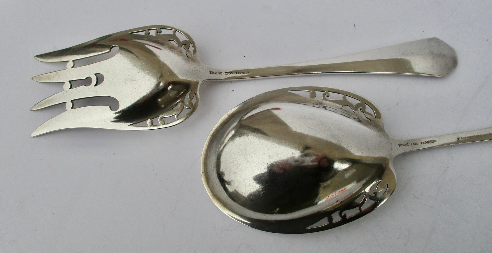 Sterling Silver Salad Set by Reed & Barton Circa 1910 - Set of 2 - 8