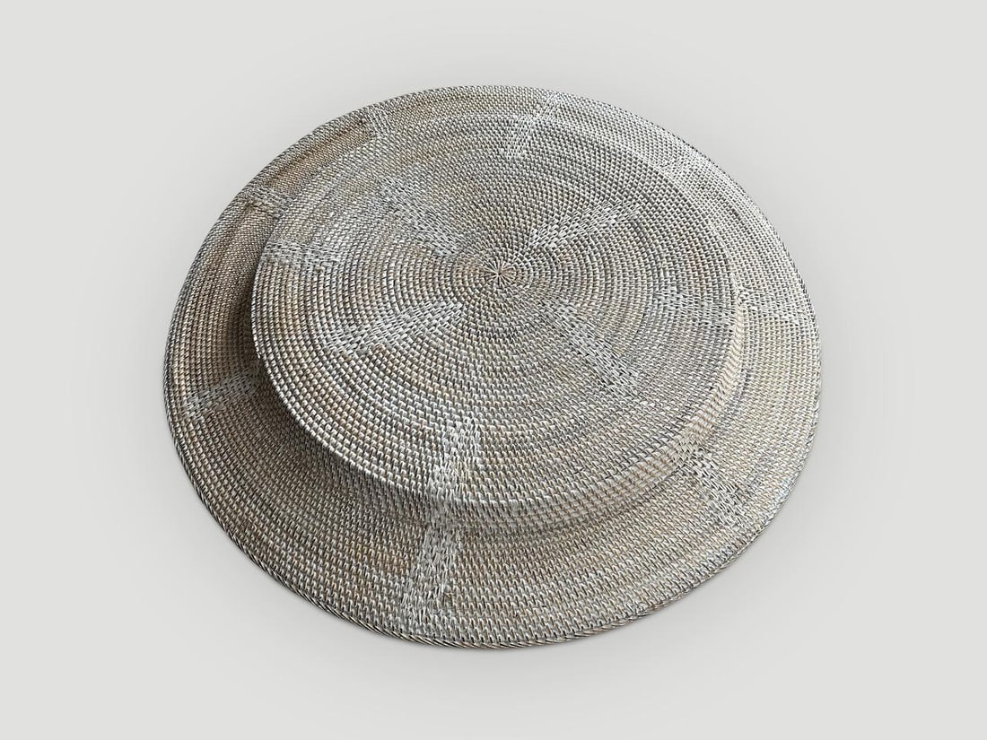 Andrianna Shamaris Oversized Hand Woven Rattan Platter - 4