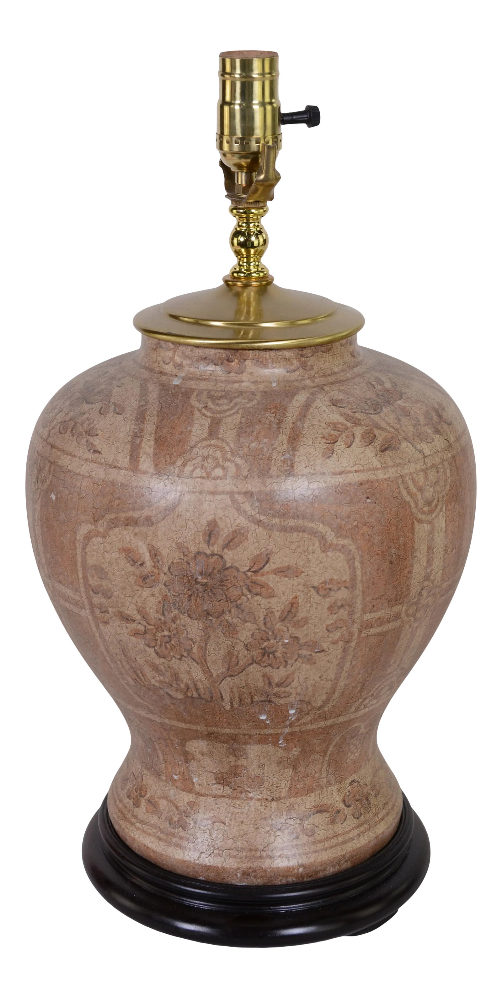 1980s British Style Hand-Painted Flower Pattern Porcelain Table Lamp: 1980s British style hand-painted flower pattern porcelain table lamp. sizeï¼š 10" * 19" Condition: Alterations: Original Condition Unaltered Imperfections: Some Imperfections Condition