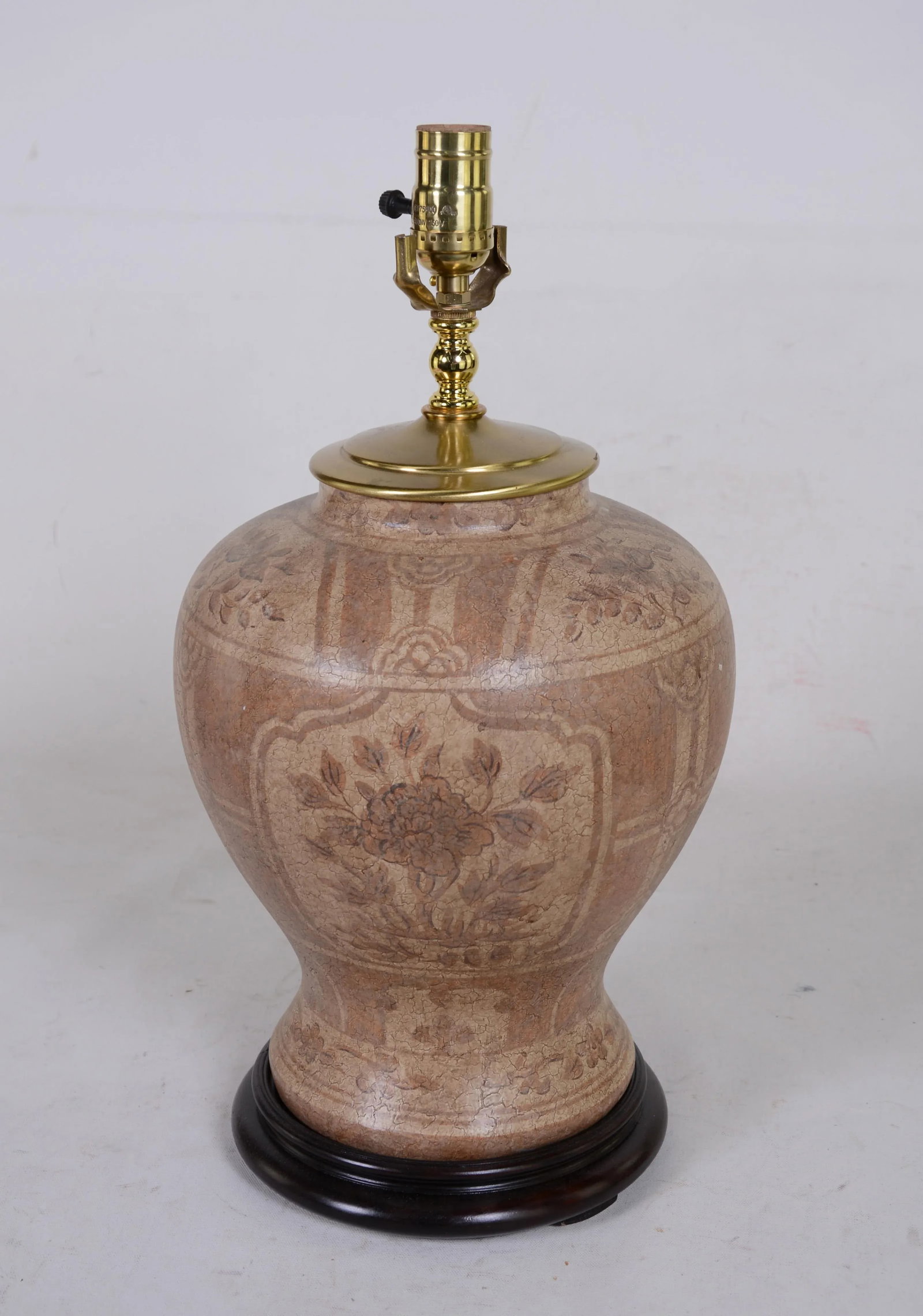 1980s British Style Hand-Painted Flower Pattern Porcelain Table Lamp - 3