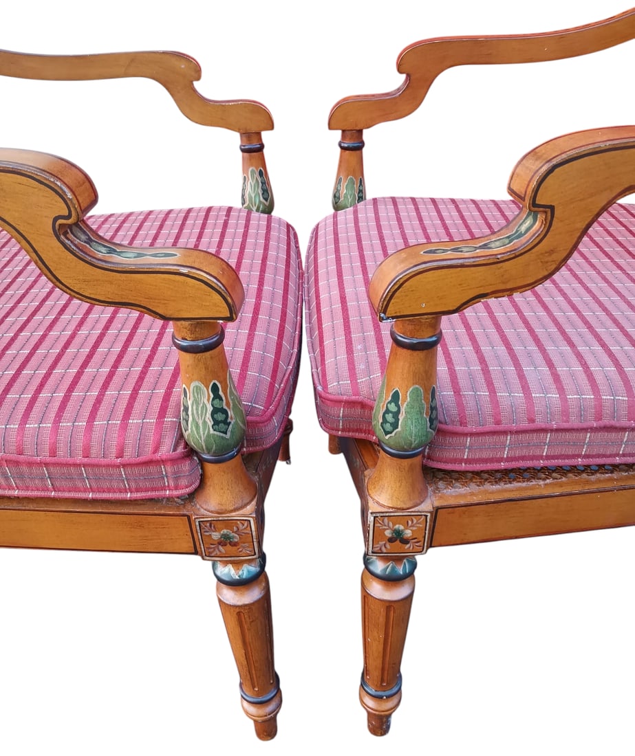 1950s A Touch of Neoclassical Elegance: Pair of English Adam Style Armchairs - 9