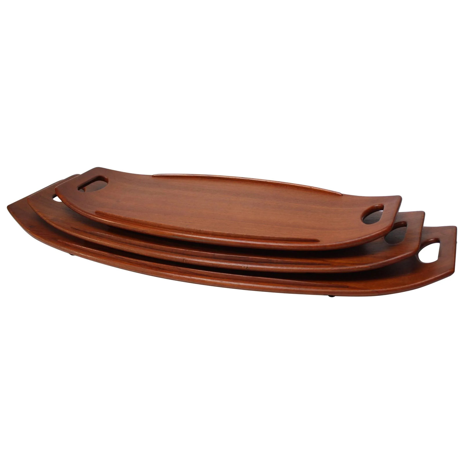 Nest Staved Teak Serving Trays by Jens Quistgaard for Dansk - Set of 3 - 11