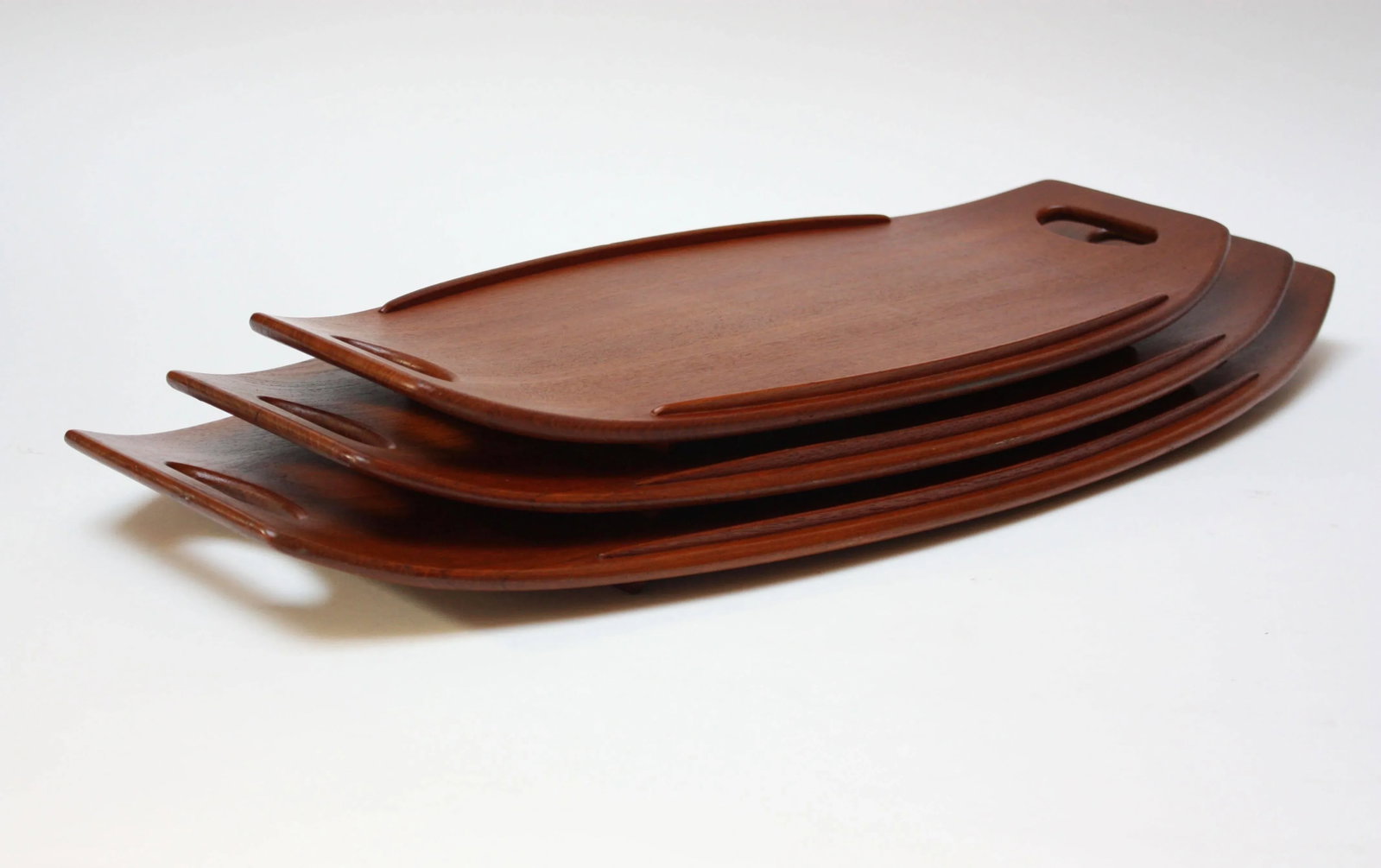 Nest Staved Teak Serving Trays by Jens Quistgaard for Dansk - Set of 3 - 3
