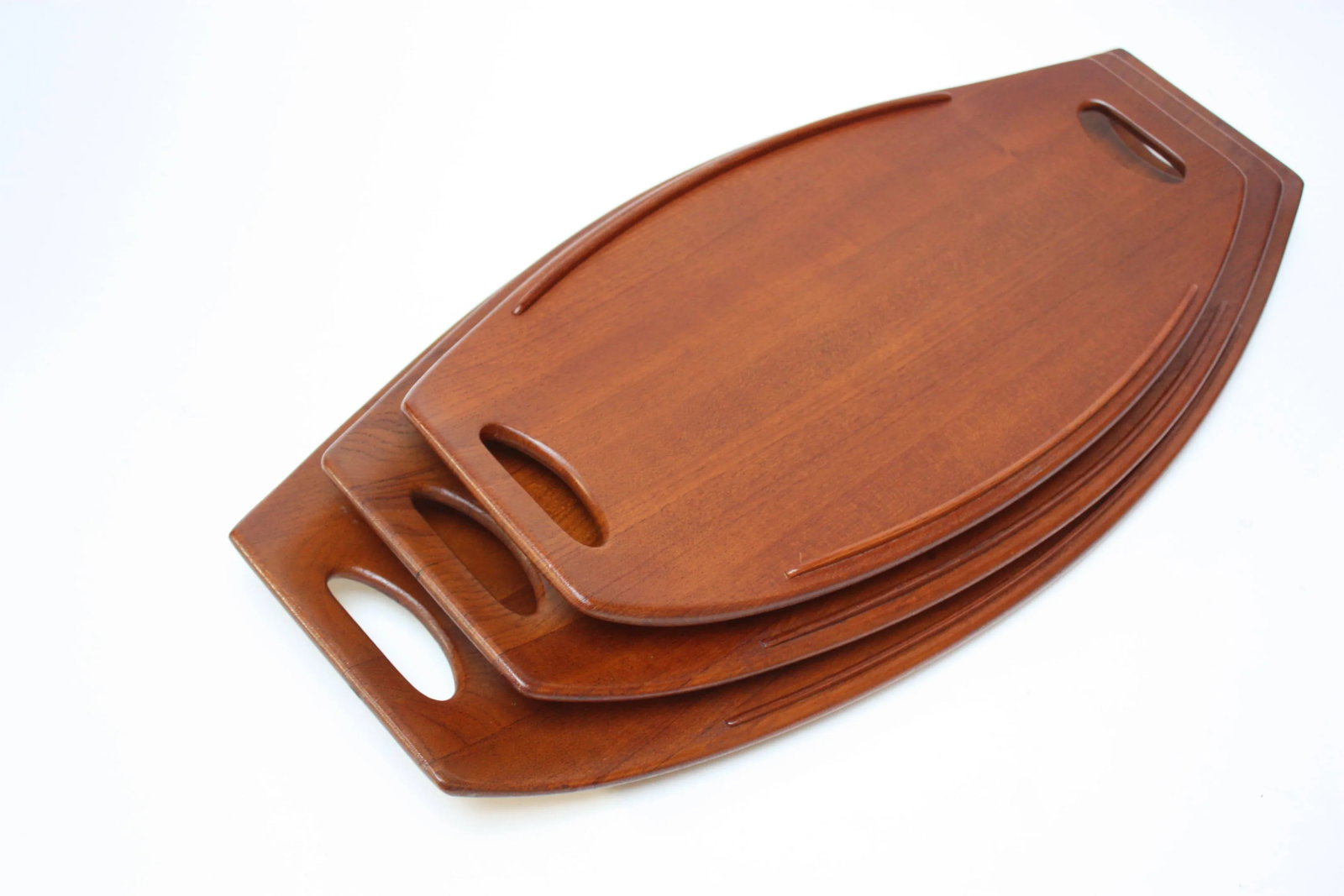 Nest Staved Teak Serving Trays by Jens Quistgaard for Dansk - Set of 3 - 4